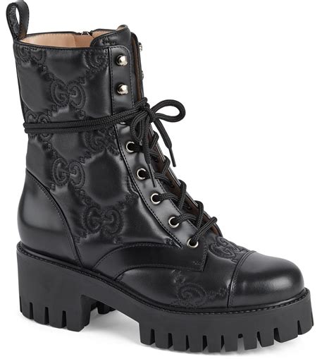 gucci leather combat boots.